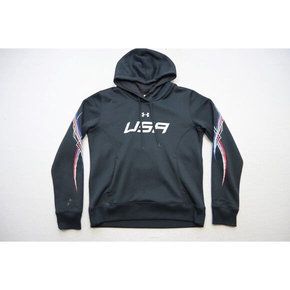 Under Armour Hoodie ColdGear USA America Athletic Jacket Womens Sz Medium - Picture 5 of 10